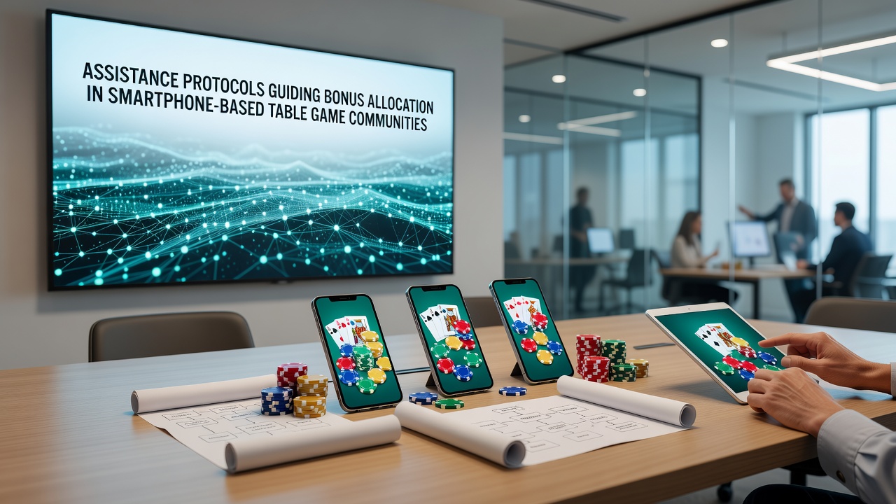 Smartphone screen displaying table game interface with bonus allocation indicators in a mobile gaming community