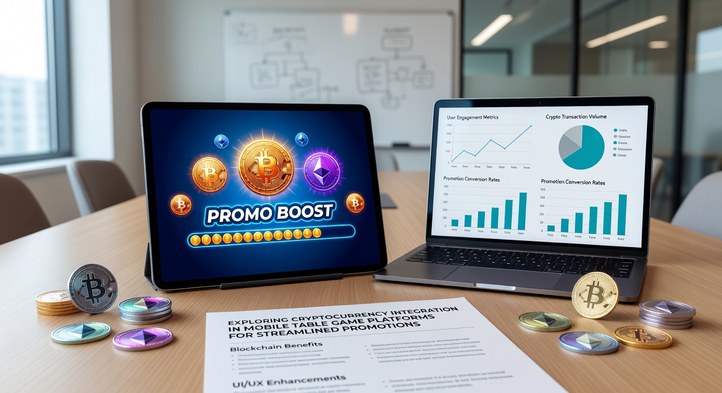 Dashboard view of a mobile table game platform showing real-time promotional analytics and cryptocurrency transaction history