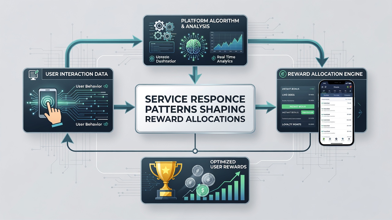 Analytics dashboard showing service response times correlated with reward allocation charts