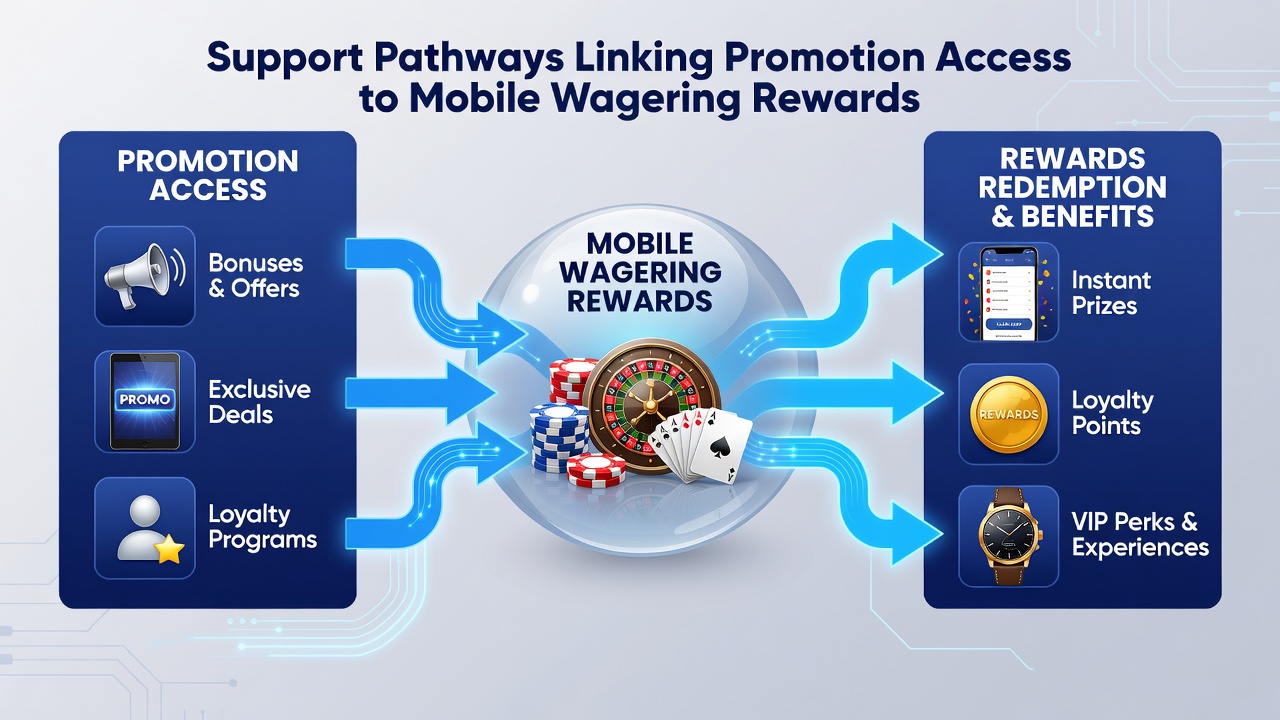 Support team assisting users with mobile wagering promotions and reward access