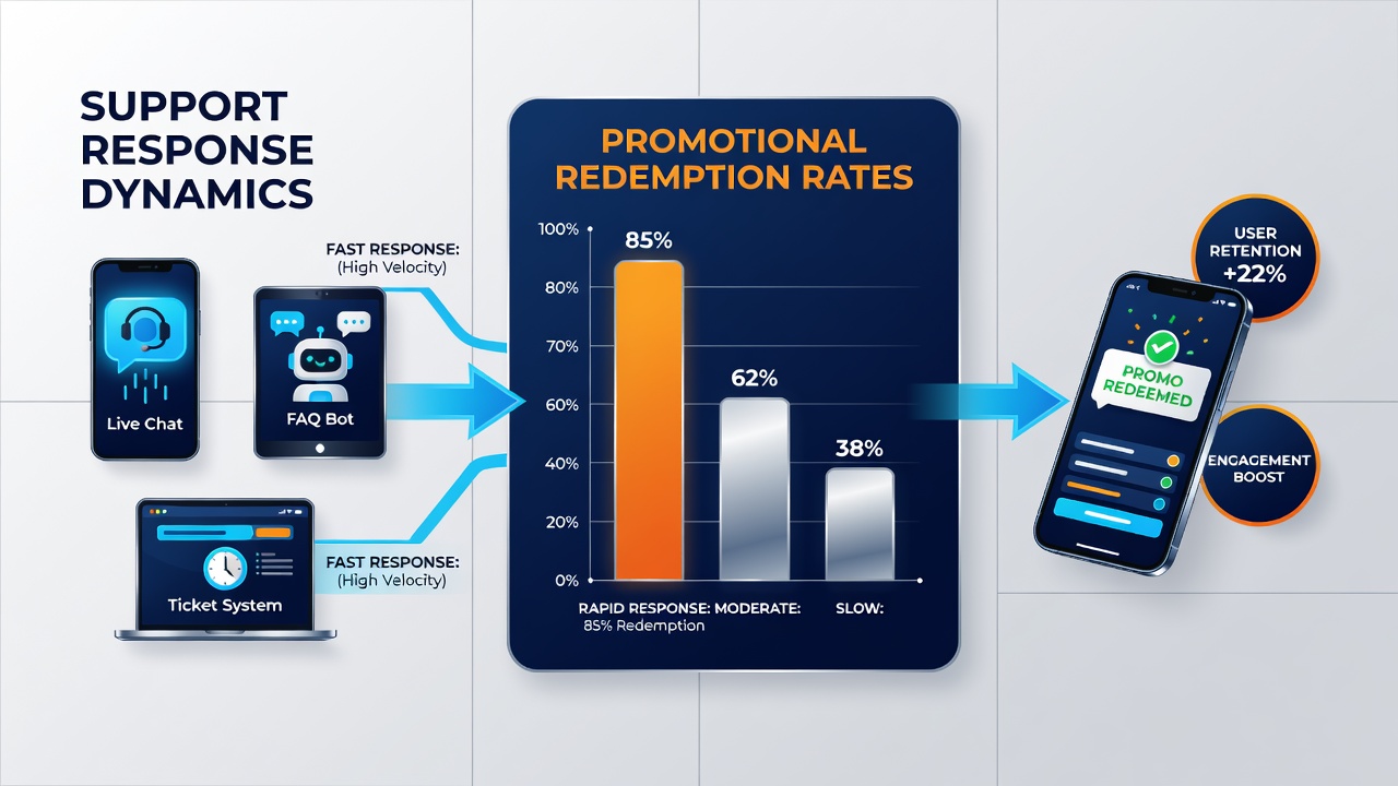 Mobile screen showing chat support resolving a bonus redemption query