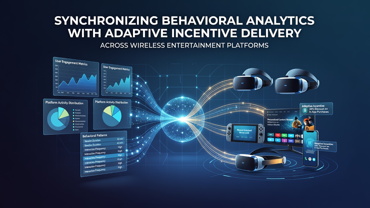 Wireless entertainment platform dashboard showing behavioral analytics synchronized with personalized incentive delivery