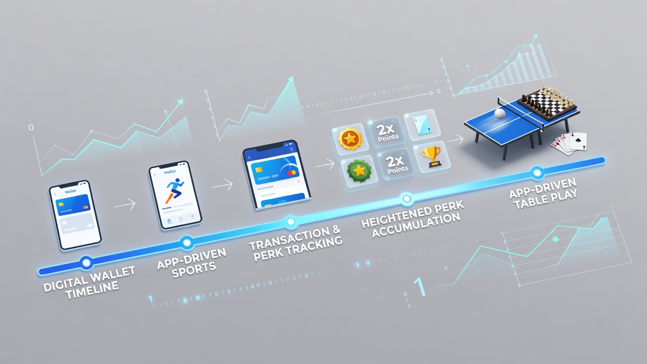 Analytics dashboard displaying digital wallet activity timelines linked to accumulated rewards in mobile gaming platforms
